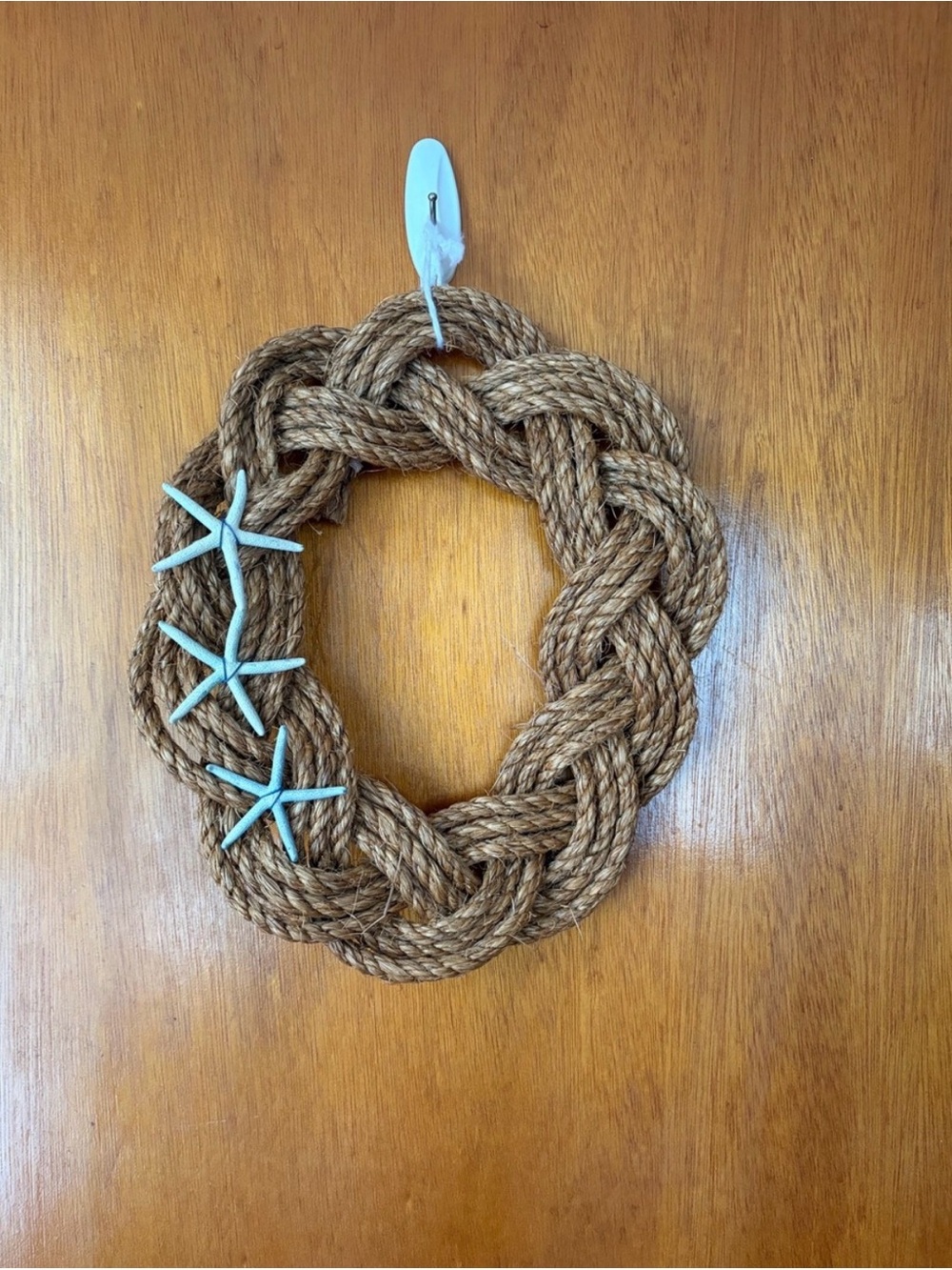 Braided Rope Starfish Wreath - Natural Brown Coastal Wall Decor
